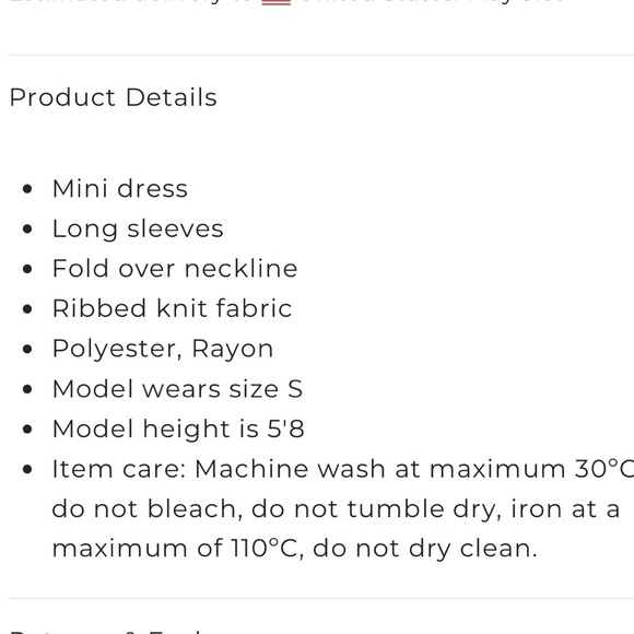 NWT Editked Evi fold over ribbed knit mini dress - Picture 3 of 8